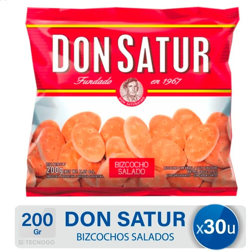 Galletitas Bizcocho De Grasa Don Satur Salado - Pack X30 