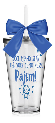 Copo Lembrancinha Pajem Acrílico Azul