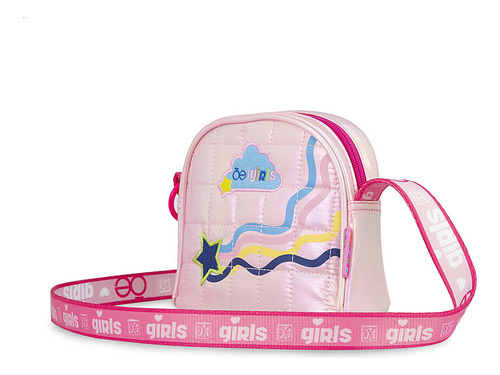 Bolsa Niñas Crossbody Cloe Didrali Mediano Acabado de los herrajes Oro Color Rosa Correa de hombro Rosa Diseño de la tela Liso