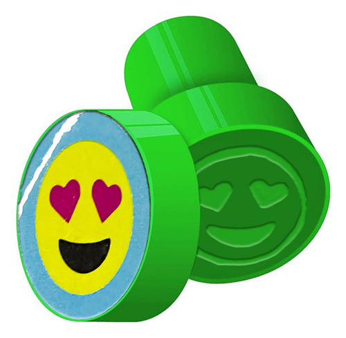 Carimbo Emoji Apaixonado Coração - Verde