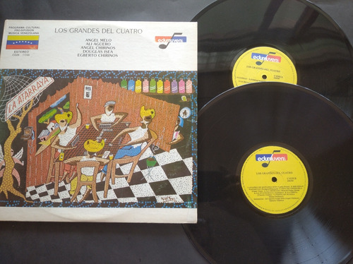 Lp1 Vinil Disco Los Grandes Del Cuatro . Doble 