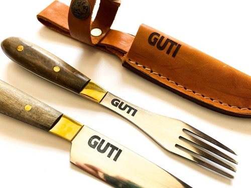 Set Asado Cuchillo Y Tenedor Grabado Regalo Personalizado