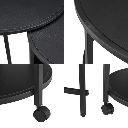 Set De 2 Mesa De Centro Minimalista De Madera 80 Con 47cm