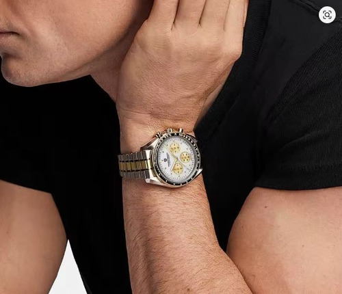 Reloj Pagani Design Pd-1701 V4 Cronógrafo Sumergible Caja Plateado Y Dorado Negro Blanco