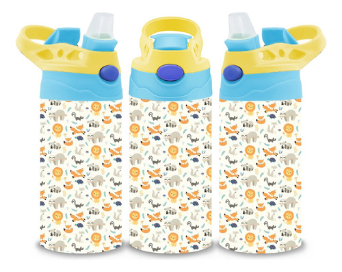 Termos Infantil Animales Acero Inoxidable Doble Capa 320 Ml Amarillo