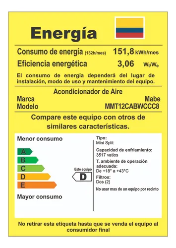 Aire Split Mmt12cabwccbc1 Off 110v