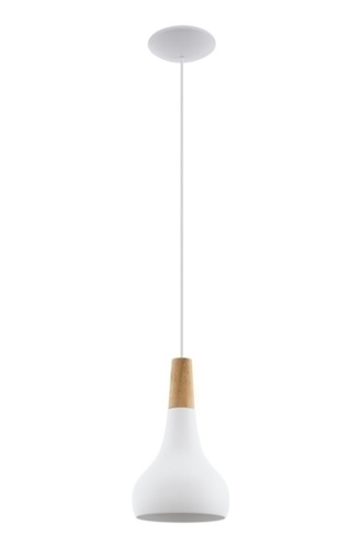 Colgante Campana Color Blanco Y Madera, Ø180mm - Eglo Eg0815