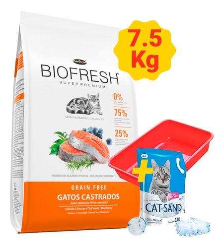 Alimento Comida Gato Castrado Biofresh 7.5 Kg + 2 Regalos