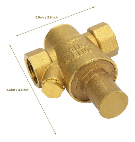 Regulador Reductor De Presión De Agua Ajustable De Latón 1pc