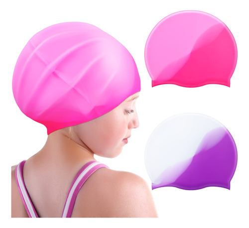 Paquete De 2 Gorros De Natacion Grandes Para Cabello Largo D