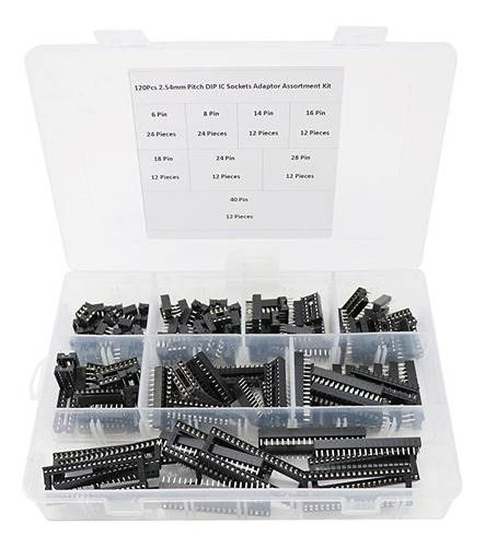 100 Pieces 6/8/14/16/18/24/28/40 PIN IC Socket Connector Assortment 