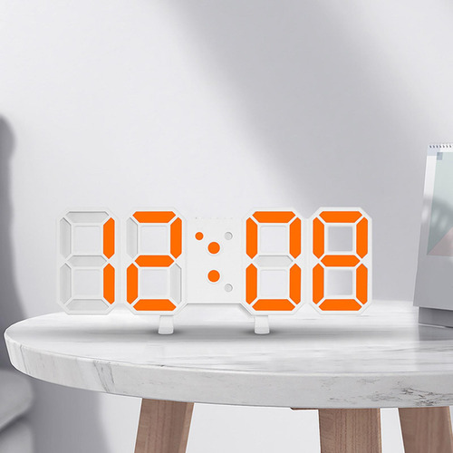 Reloj De Pared Digital 3d Reloj Despertador Digital Naranja