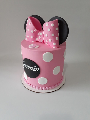 Torta Minnie Mouse Artesanal Orejas Cumpleaños