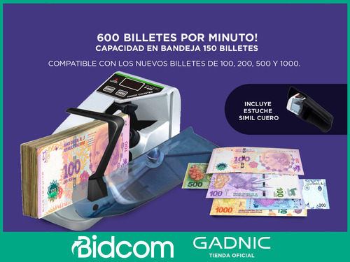 Imagen 4 de 9 de Contadora De Billetes Portatil Oficina Dinero Rapido Pesos