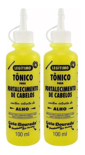 Tonico Capilar Gota Dourada Fortalecimento Alho 100ml Kit 02