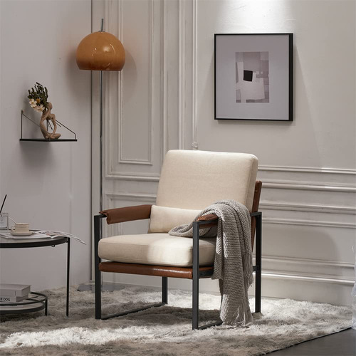 Silla Decorativa Marco Metal Comoda Lectura Moderna Suave X