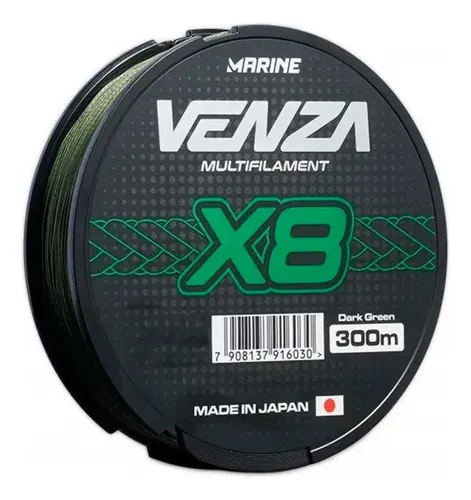 Linha Multifilamento Venza X8 Multi Verde 300mts 0.37mm 60lb