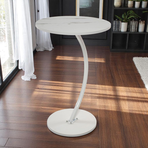 Mesa Mesas Centro Minimalista Auxiliar Circular Sala Moderna Blanco/blanco