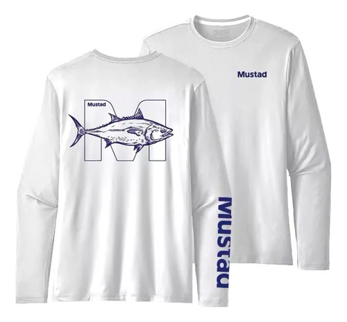 Remera Pesca Mustad Tuna Repreve Proteccion Uv Spf50+