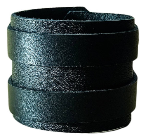 Par De Pulseira Bracelete Viking Couro Grosso Medieval Rock Comprimento 22 Cm Cor Preto Diâmetro 22 Cm