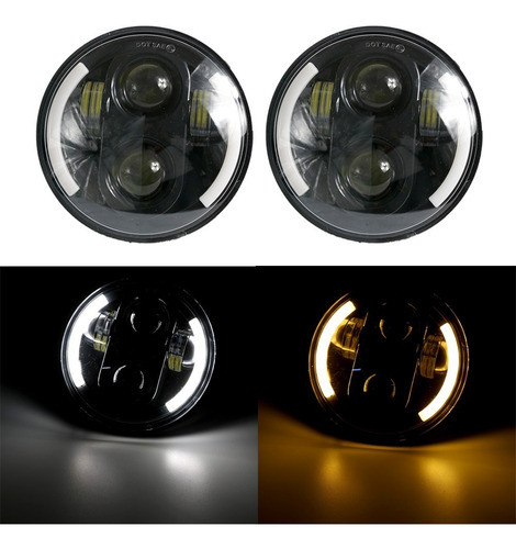 Par De Faros 6 Led Dual 7 Pulgadas Direccional Cob 4x4 Jeep 