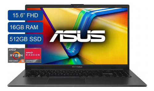 Portatil Asus E1504fa-nj474 Amd Ryzen 5-7520u Serie 7000 Memoria  Ram 16gb Ddr5 Disco Solido 512gb Ssd 15,6 Pulgadas Fhd Endless