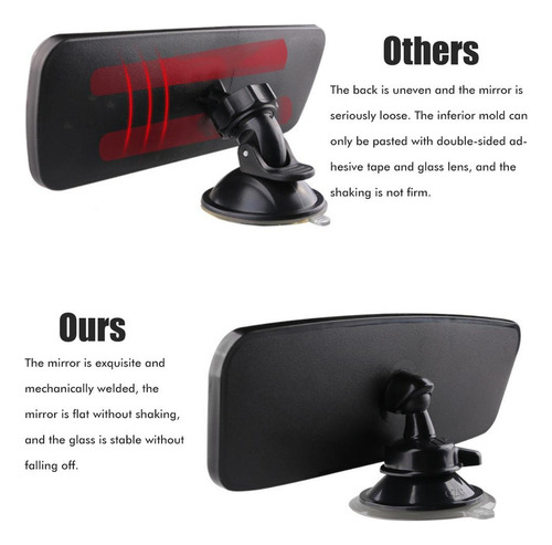 Espejo Retrovisor Interior Negro Universal Para Coche Y Cami