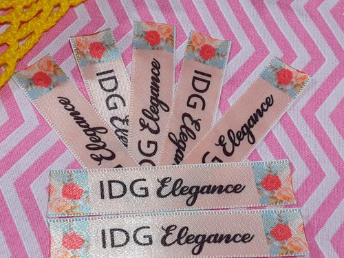 Etiquetas Fita Cetim Personalizada 1,5 X8cm Com 100 Unid.