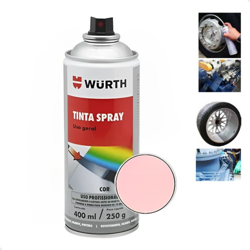 Tinta Spray Rosa Claro Para Uso Geral 400ml Wurth