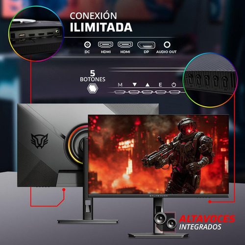 Monitor Gamer 27 Balam Rush Mxt27p 1ms 165hz Qhd Ips Pivote Negro