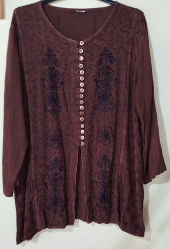 Blusa Hindu Marron Talle Grande Bellisima Impecable