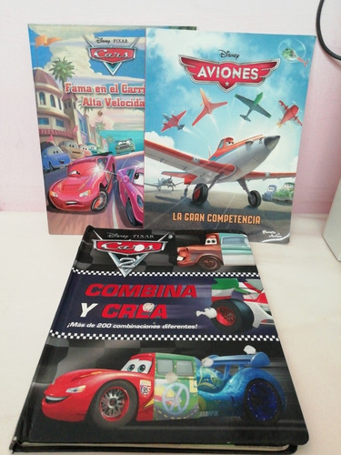 Lote 3 Libros Infantiles Cars Disney Aviones Cars Combina Y 