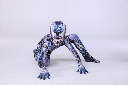 Venom De Una Pieza Mono Traje De Cosplay Para Niños/adultos