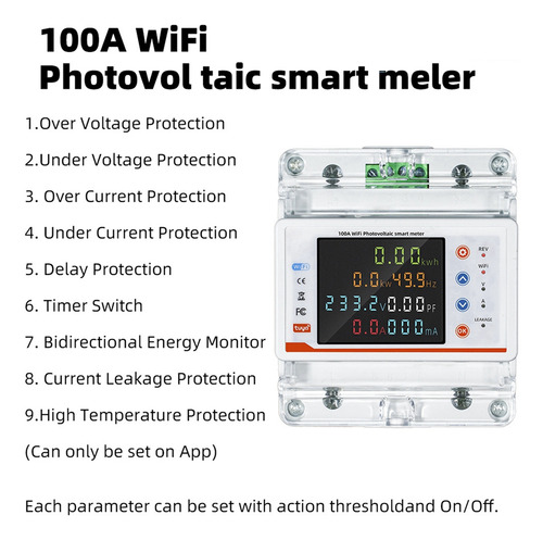 Disyuntor Inteligente Tuya Wifi Monofásico 4p Wifi A
