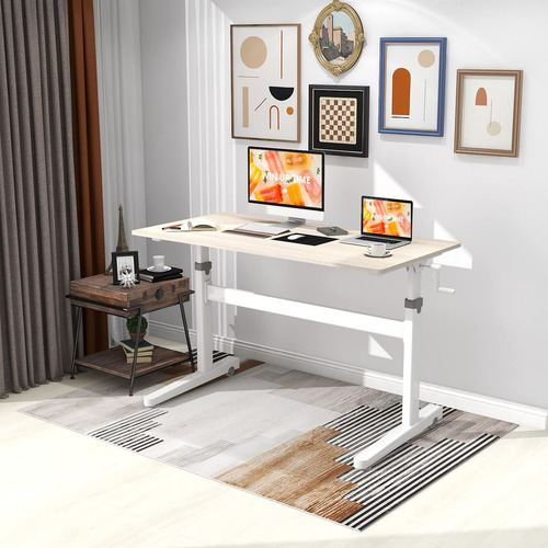 Mesa de pé pesada ajustável em altura, cor de mesa Maple