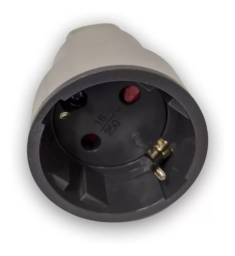 Imagen 3 de 4 de Ficha Tomacorriente Schuko Hembra De Goma Con Entrada Recta