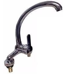 Imagen 2 de 6 de Griferia Canilla Monocomando Baño Tubo Alta Leva Plana 5098-
