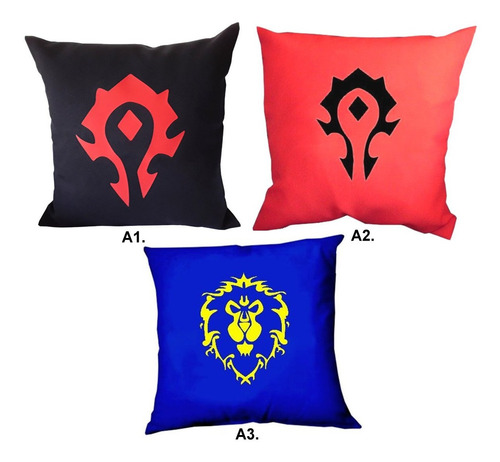 Imagen 3 de 6 de Almohadones Estampados Wilwarin World Of Warcraft Wow Horda