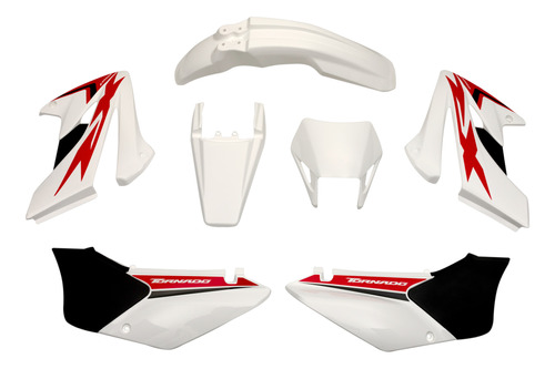 Kit De Plasticos Completo Honda Xr250 Tornado 7 Uni Blanco M