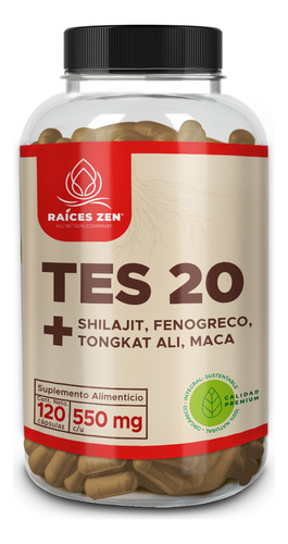Tongkat Ali, Shilajit y Fenogreco 120 Cáps Precursor Testo, Rendimiento Testosterona Testosterone Raíces Zen Súper Premium