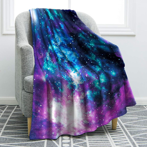 Jekeno Galaxy Manta Suave Y Cómoda Con Estampado Morado Para