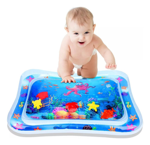 Alfombra De Agua Sensorial Para Bebe Inflable 68cm 