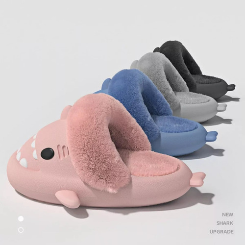 Z Pantuflas Tiburón Sharklas Invierno Sandalias Para Niño
