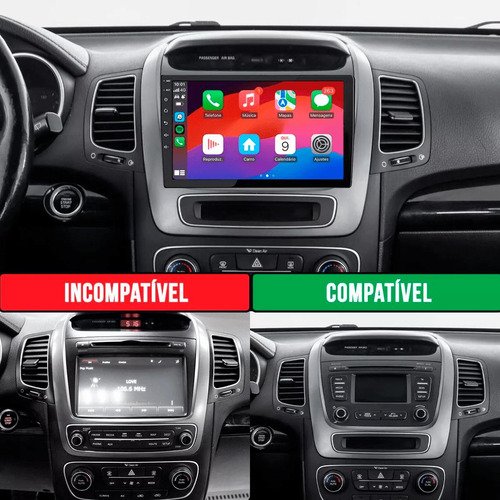 Kit Multimidia Android 9pol Kia Sorento 13 14 15 + Câmera
