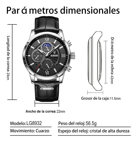 Relojes Para Hombre Lige Casual Analógico Reloj Impermeable