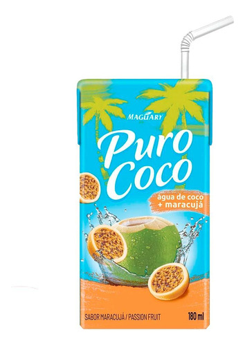 Água De Coco Puro Coco Maracujá 180ml
