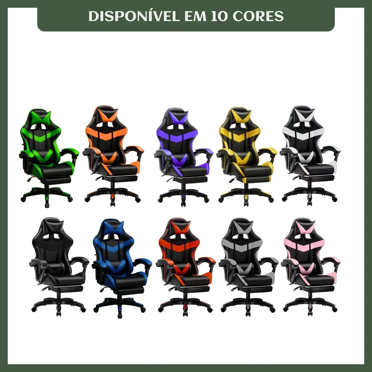 Cadeira De Escritório Gamer Nitro Ergonômica Estofado Couro Sintético Reclinável Altura Ajustável... 2