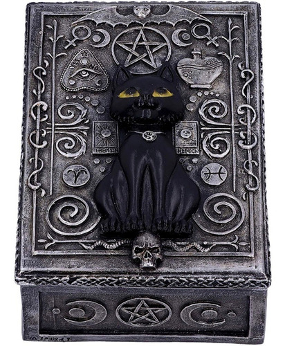 Alajero De Gato Negro Con Símbolos Wicca Para Tarot Original