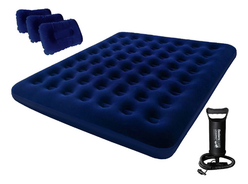 Set Super Colchón Inflabl King 3almohada Inflador 1015001800