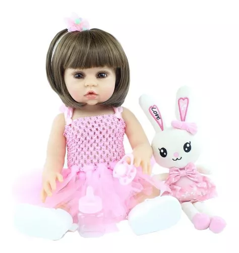 Boneca Bebê Reborn Corpo De Silicone Girafa - 12x S/ Juros